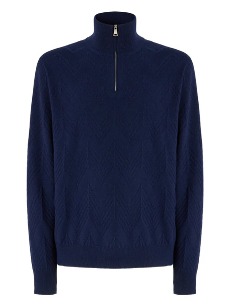  Missoni Herringbone Half-zip Sweater - Blue 