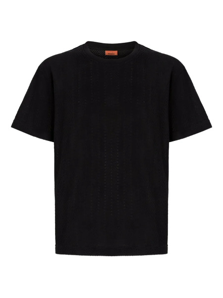  Missoni Herringbone-pattern Short-sleeved T-shirt - Black 