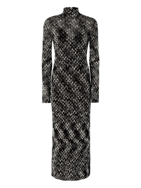  Missoni High-neck Patterned Midi Dress - Black 
