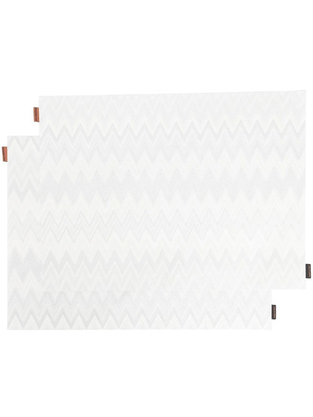  Missoni Home Diagonal Stripe-pattern Tablecloth - White 
