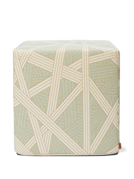  Missoni Home Geometric-patterned Ottoman Cube Footstool - Green 