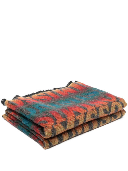  Missoni Home Intarsia-knit Logo Throw - Grey 