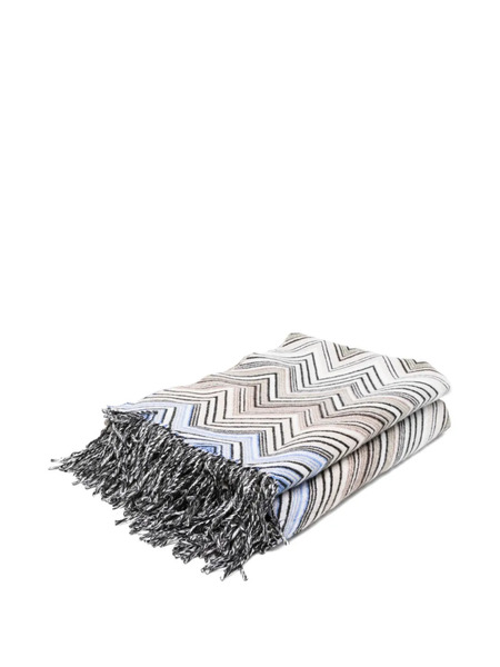  Missoni Home Perseo Fringed Zigzag Throw - White 