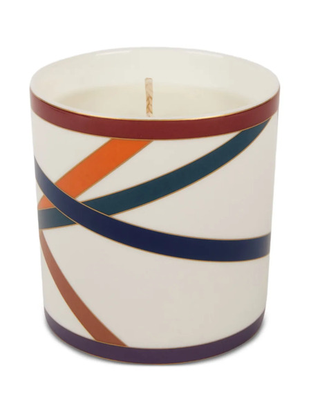  Missoni Home Ribbon-pattern Candle - White 