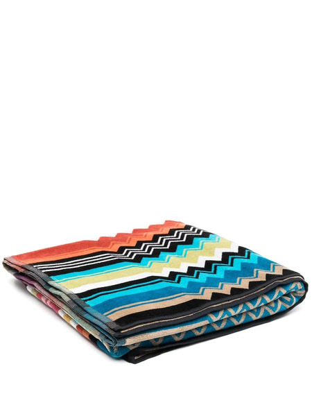  Missoni Home Zigzag-pattern Cotton Towel - Black 