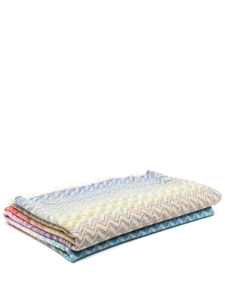  Missoni Home Zigzag-pattern Fringed Throw - Red 