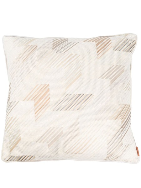  Missoni Home Zigzag Weave Feather Cushion - Neutrals 