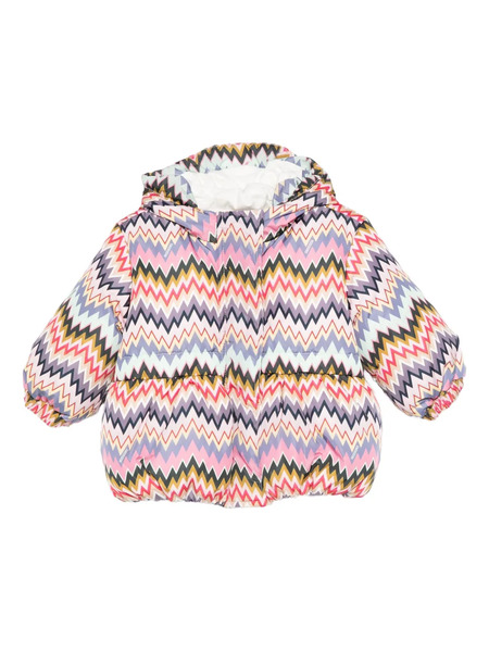  Missoni Kids Chevron-pattern Hooded Jacket - Pink 