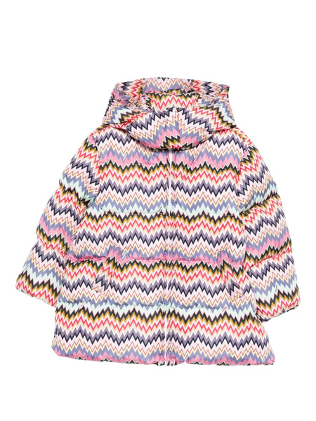  Missoni Kids Chevron-pattern Puffer Coat - Pink 