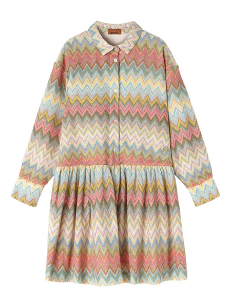  Missoni Kids Chevron-pattern Shirt Dress - Neutrals 
