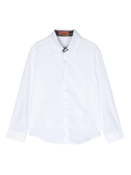  Missoni Kids Contrasting-trim Cotton Shirt - White 