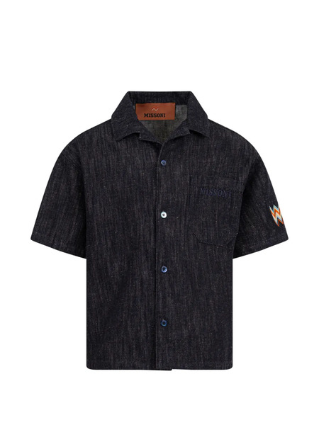 Missoni Kids Embroidered Denim Shirt - Blue 