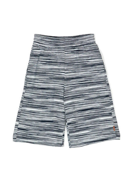  Missoni Kids Logo-patch Fine-knit Shorts - Blue 