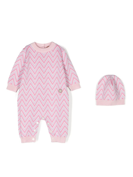  Missoni Kids Logo-plaque Romper Set - Pink 