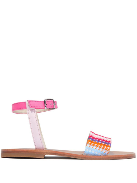  Missoni Kids Patterned-knit Flat Sandals - Pink 