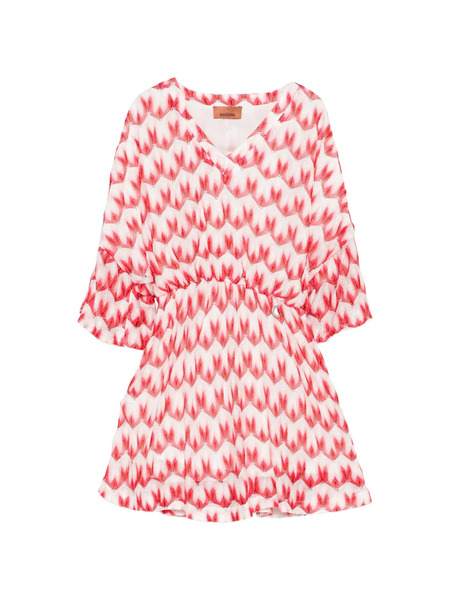  Missoni Kids Ruffled Patterned Dress - White 