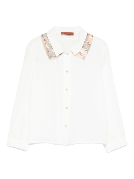  Missoni Kids Sequin-embellished Collar Shirt - White 