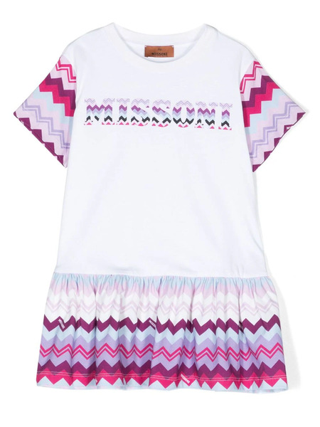  Missoni Kids Signature Zigzag-print Cotton Dress - White 