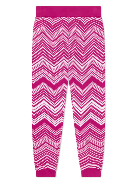  Missoni Kids Two-tone Zigzag Knitted Leggings - Pink 