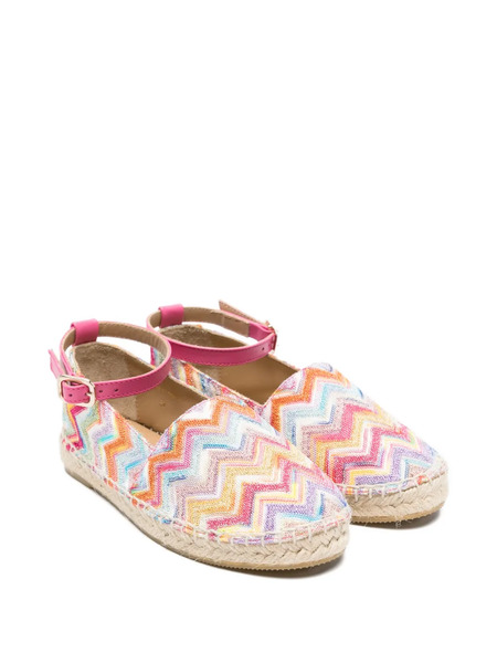  Missoni Kids Zigzag Ankle Strap Ballerinas - Pink 