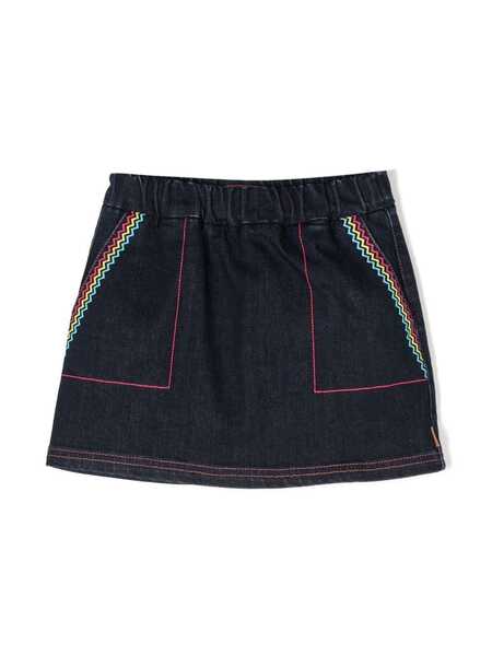  Missoni Kids Zigzag-embroidered Skirt - Blue 