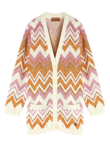  Missoni Kids Zigzag-pattern Cardigan - Brown 