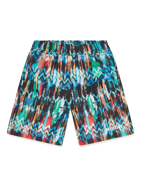  Missoni Kids Zigzag-print Swim Shorts - Blue 