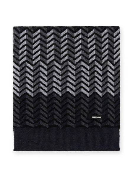  Missoni Kids Zigzag Virgin Wool Scarf - Black 