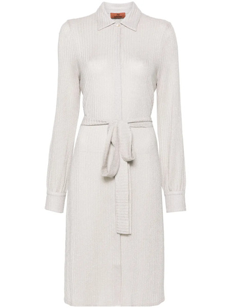  Missoni Lamé-effect Belted Shirtdress - Neutrals 