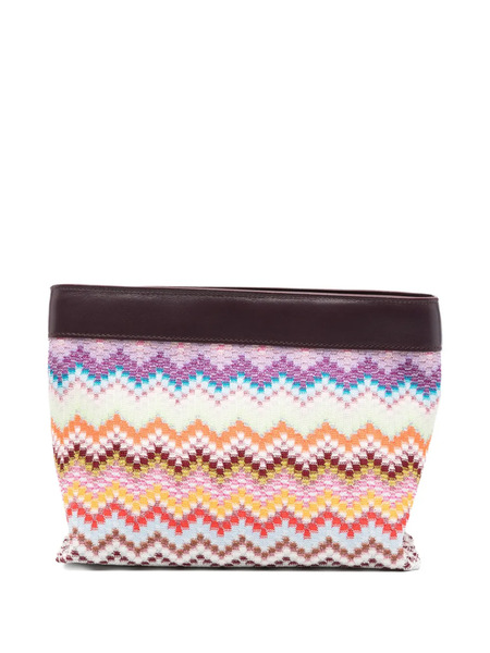  Missoni Large Raschel Zig Zag Clutch Bag - Purple 
