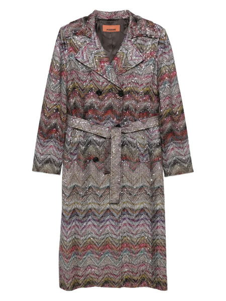  Missoni Multicolor Viscose Blend Trench Coat - Grey 