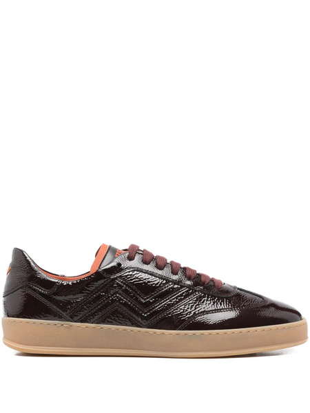  Missoni Patent-leather Zigzag Sneakers - Brown 