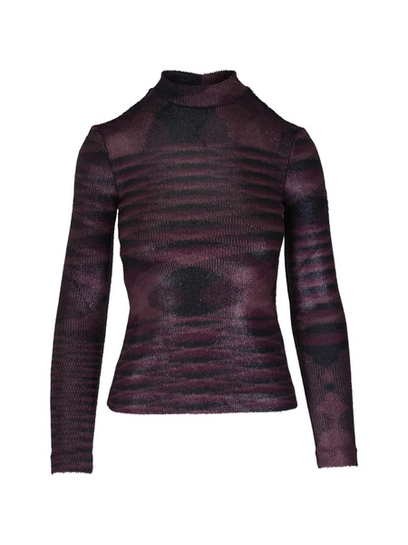  Missoni Patterned Mock-neck T-shirt - Purple 