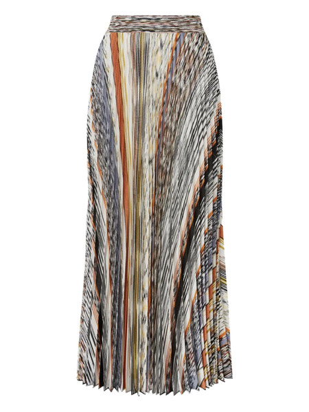  Missoni Pleated Knit Midi Skirt - Neutrals 