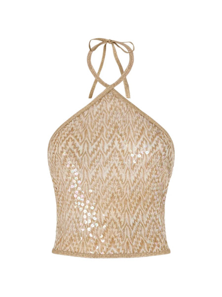  Missoni Sequin-embellished Halterneck Top - Neutrals 