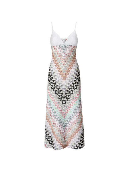 Missoni Sleeveless Patterned Midi Dress - White 