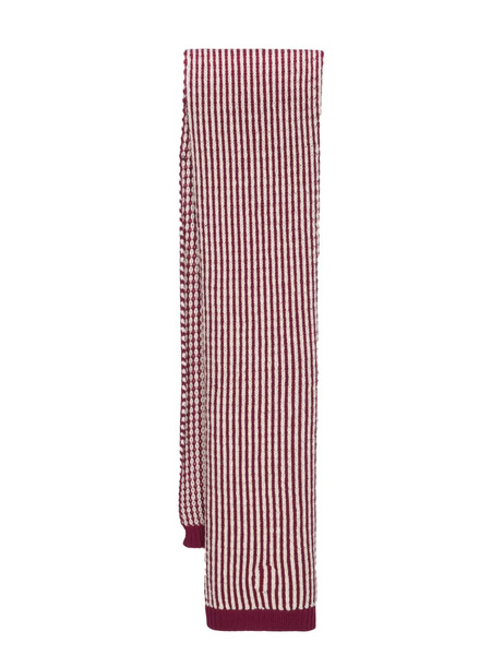 Missoni Striped Knitted Wool Scarf - White 