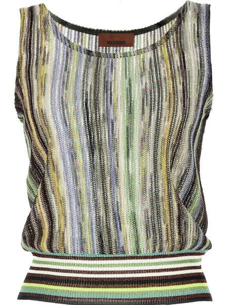  Missoni Striped Lamé Top - Green 