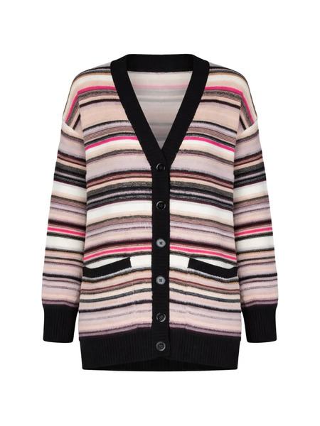  Missoni Striped Pockets Cardigan - Black 