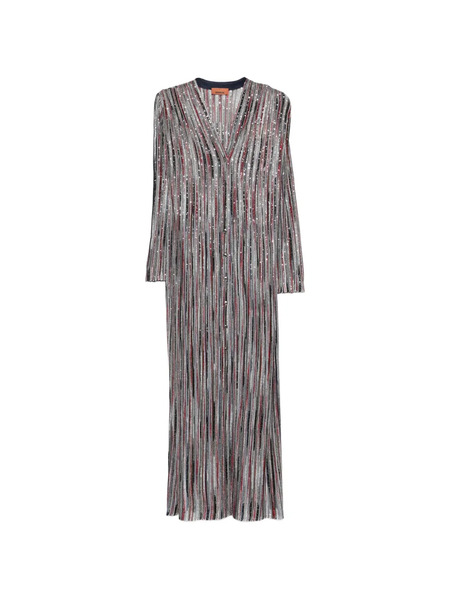  Missoni Striped V-neck Cardigan - Grey 
