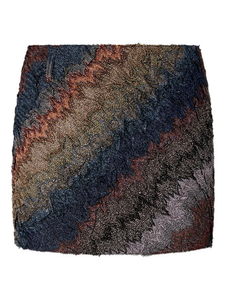  Missoni Textured Striped Mini Skirt - Blue 