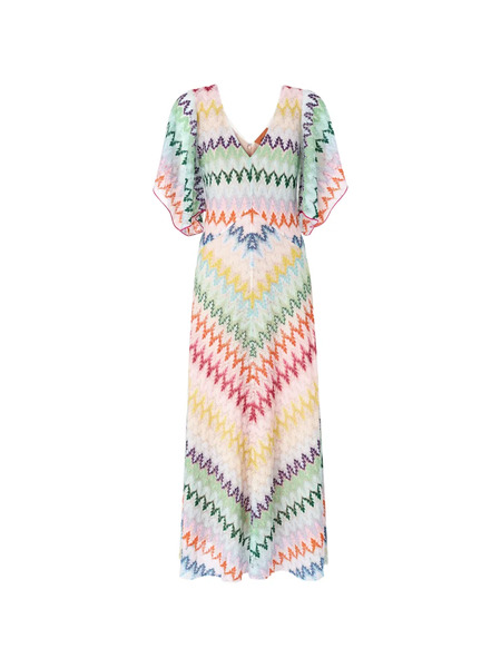  Missoni V-neck Chevron-pattern Maxi Dress - Neutrals 