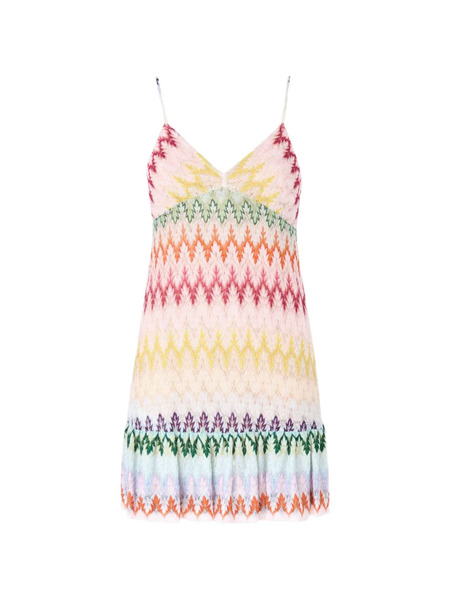  Missoni V-neck Chevron-pattern Mini Dress - Neutrals 