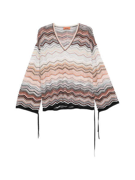  Missoni V-neck Chevron Top - Neutrals 