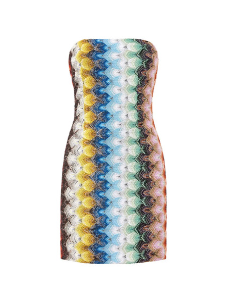 Missoni Zig-zag Strapless Mini Dress - Blue 