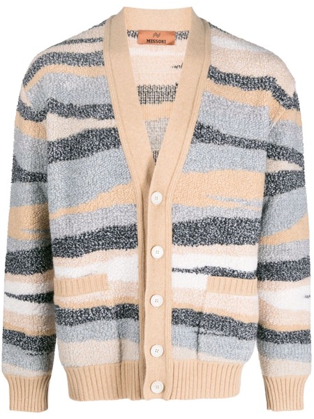 Missoni Zigzag-jacquard Wool Cardigan - Neutrals 