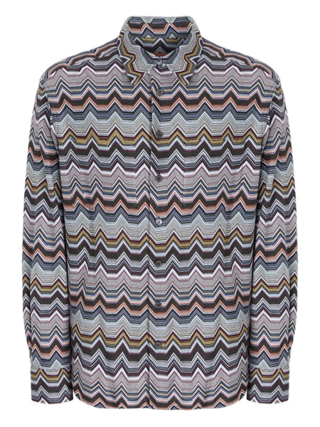  Missoni Zigzag Long-sleeved Shirt - Blue 