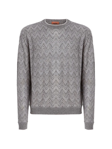  Missoni Zigzag-pattern Crew-neck Sweater - Grey 