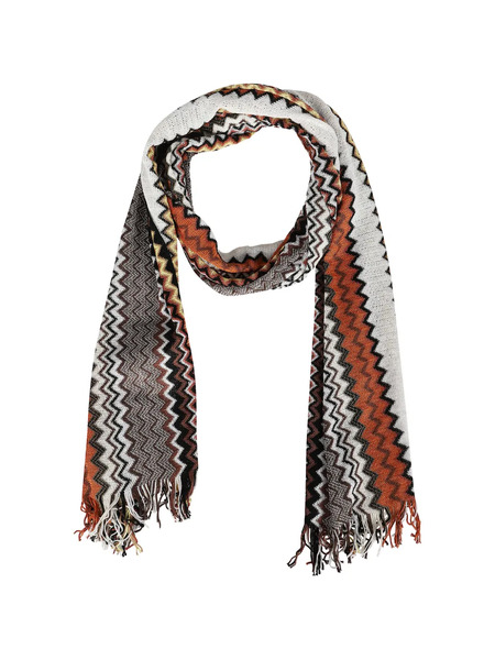  Missoni Zigzag-pattern Fringed Cotton Scarf - White 