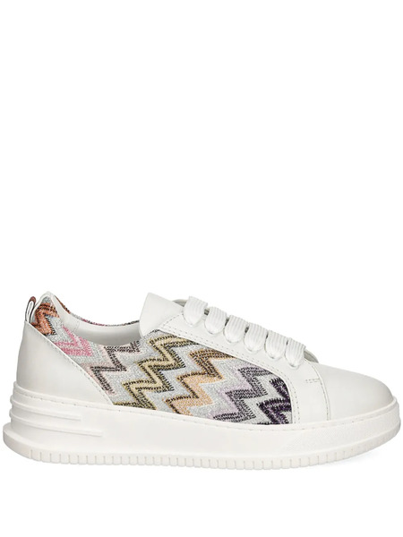  Missoni Zigzag-pattern Sneakers - White 